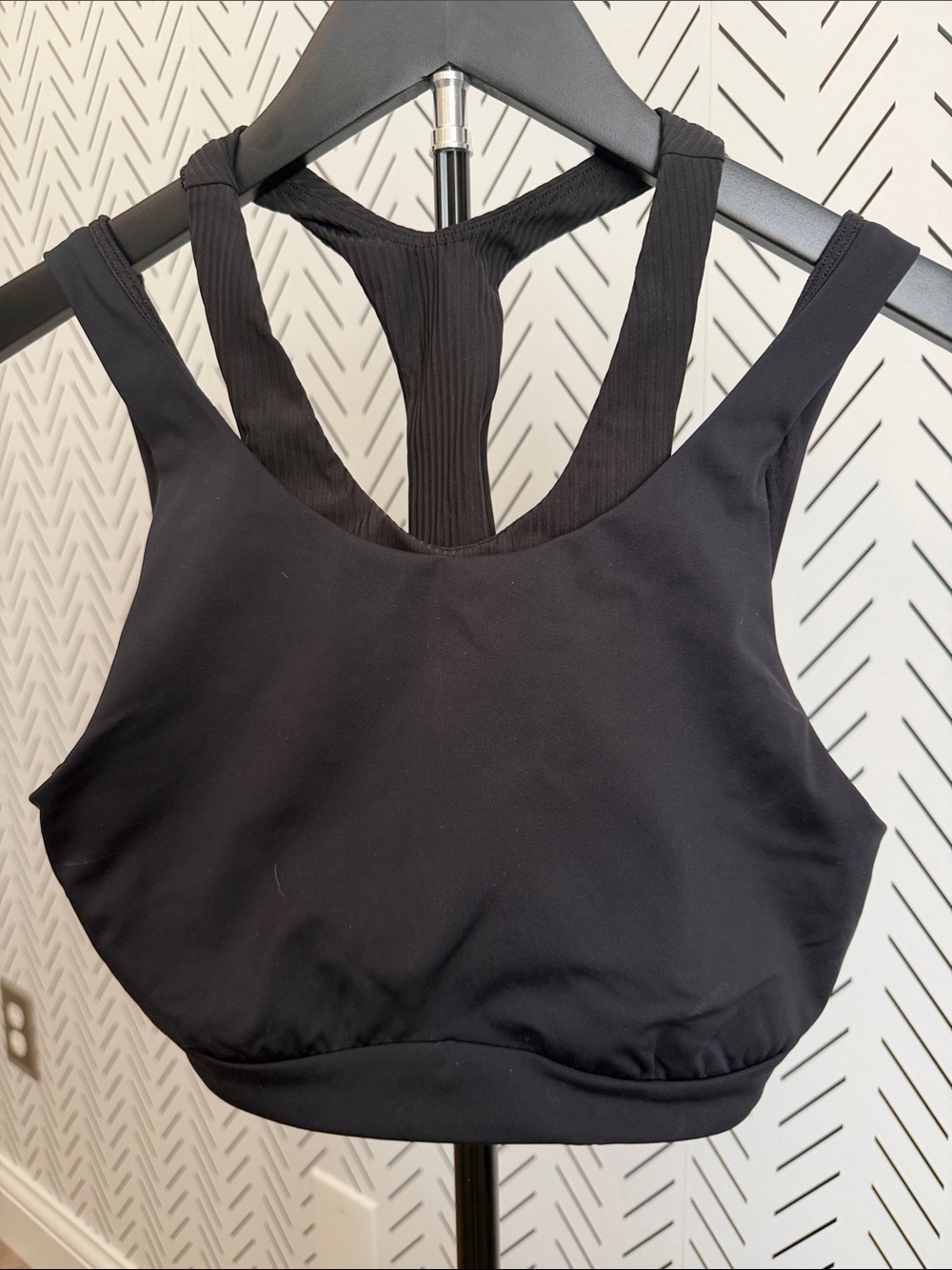 lululemon athletica Black Racerback Sports Bra with Ribbed Back